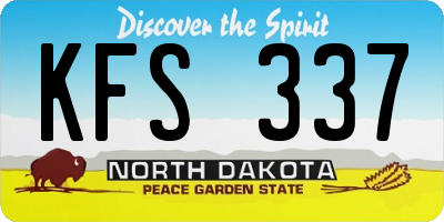 ND license plate KFS337