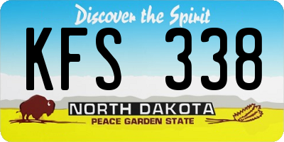ND license plate KFS338