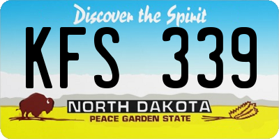 ND license plate KFS339