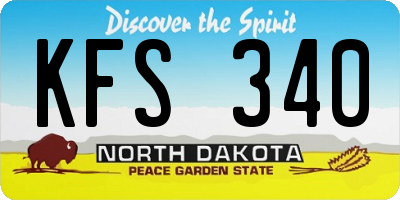 ND license plate KFS340