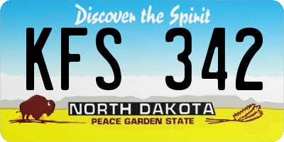 ND license plate KFS342