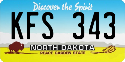 ND license plate KFS343
