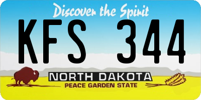 ND license plate KFS344