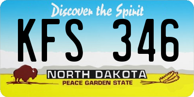 ND license plate KFS346