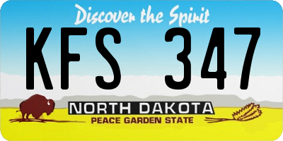ND license plate KFS347