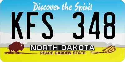 ND license plate KFS348