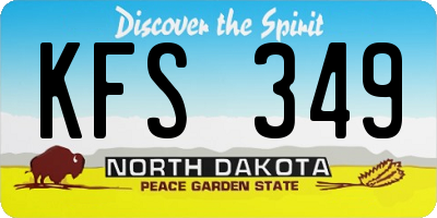 ND license plate KFS349