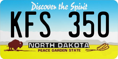 ND license plate KFS350