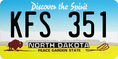 ND license plate KFS351