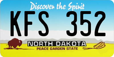 ND license plate KFS352