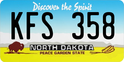 ND license plate KFS358