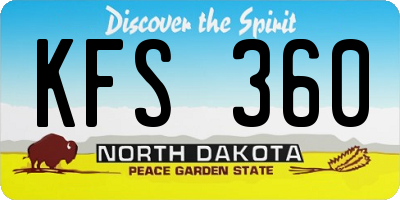 ND license plate KFS360