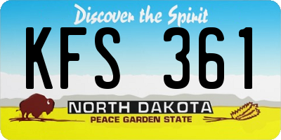 ND license plate KFS361