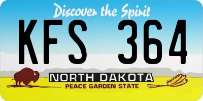 ND license plate KFS364