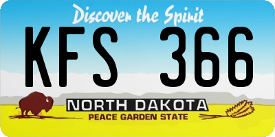 ND license plate KFS366