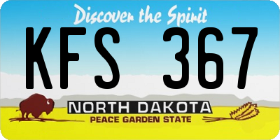 ND license plate KFS367