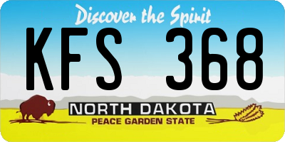 ND license plate KFS368