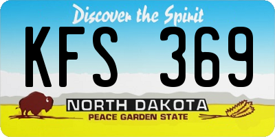 ND license plate KFS369