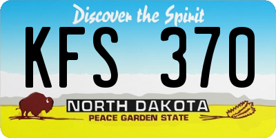 ND license plate KFS370