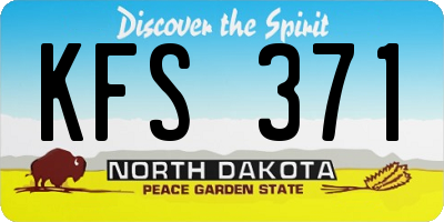 ND license plate KFS371