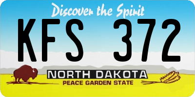 ND license plate KFS372