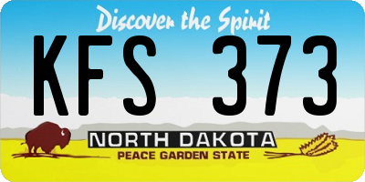 ND license plate KFS373