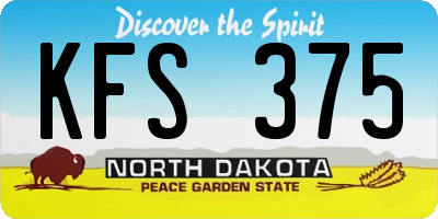 ND license plate KFS375
