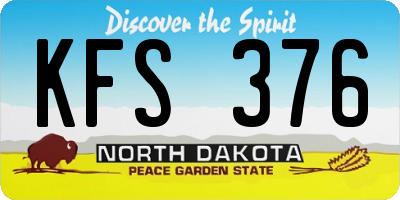 ND license plate KFS376