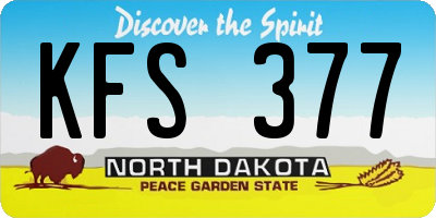 ND license plate KFS377