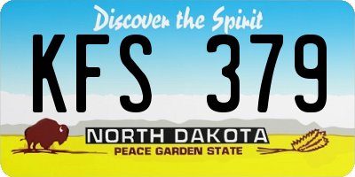 ND license plate KFS379