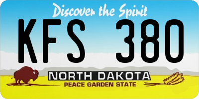 ND license plate KFS380