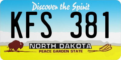 ND license plate KFS381
