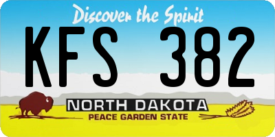 ND license plate KFS382