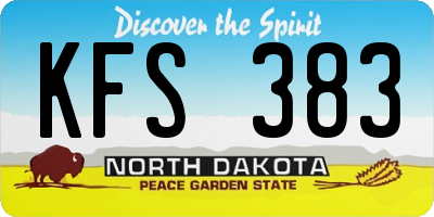 ND license plate KFS383
