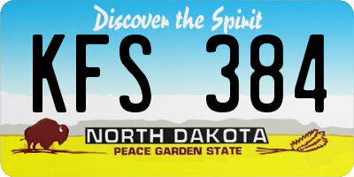 ND license plate KFS384