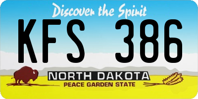 ND license plate KFS386
