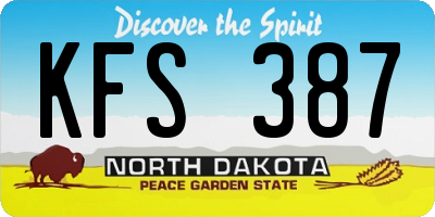 ND license plate KFS387