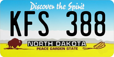 ND license plate KFS388