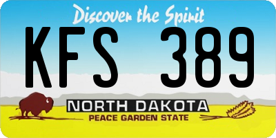 ND license plate KFS389