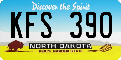 ND license plate KFS390
