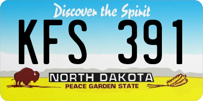 ND license plate KFS391