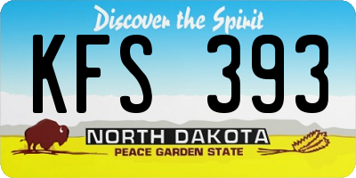 ND license plate KFS393