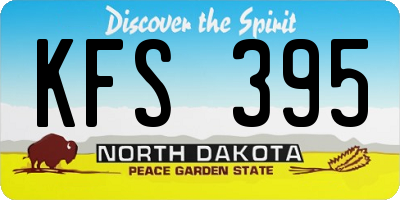 ND license plate KFS395