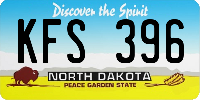 ND license plate KFS396