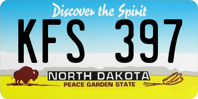 ND license plate KFS397