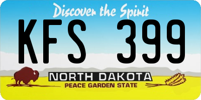 ND license plate KFS399