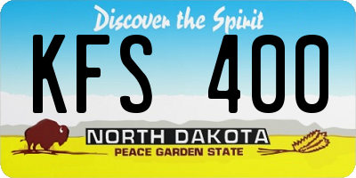 ND license plate KFS400