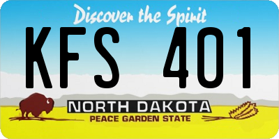 ND license plate KFS401