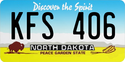 ND license plate KFS406