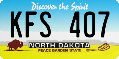 ND license plate KFS407